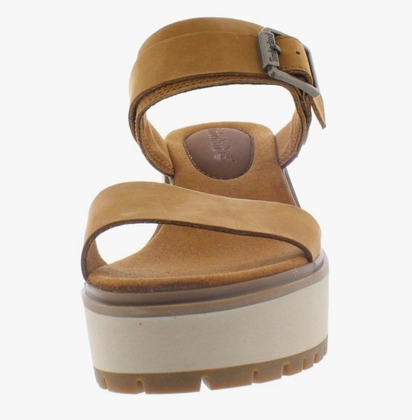 Timberland Koralyn 2 Band Wedge Rust Nubuck Sandals Size 9 - Picture 2 of 16